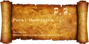 Perei Henrietta névjegykártya